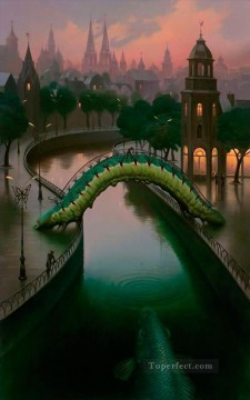 Abstracto famoso Painting - pescado en la ciudad surrealismo